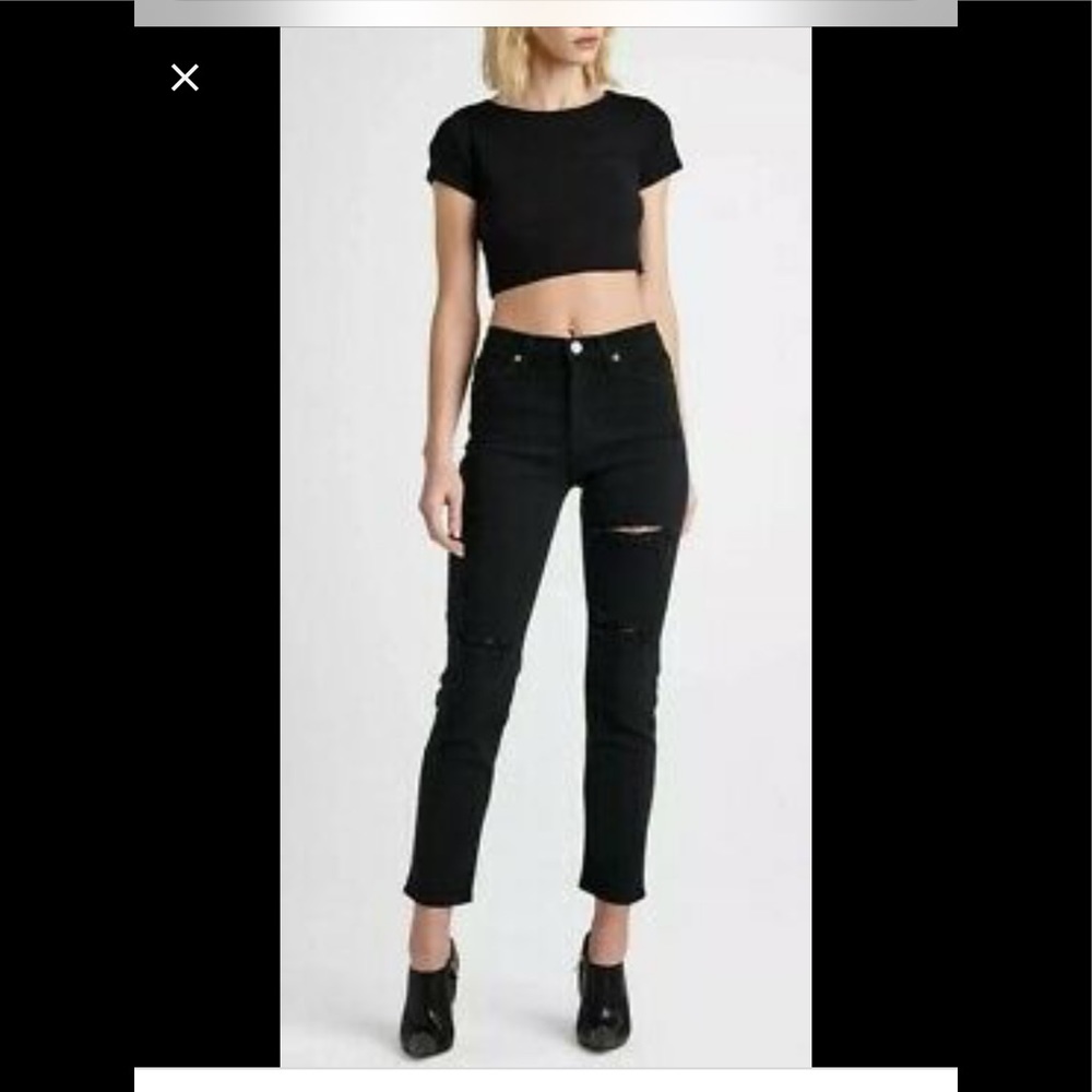 Hudson Black High Waste Zoeey Crop Jeans Size 32